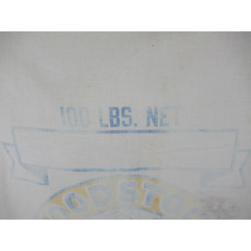 Antique Woodstock Mills 100 lb. Feed Sack Seymour Indiana Lightweight Cotton